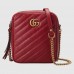 Gucci Red Mini GG Marmont Shoulder Bag