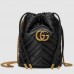 Gucci GG Marmont Mini Bucket Bag In Black Matelasse Leather