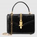 Gucci Sylvie 1969 Crocodile Mini Top Handle Black Bag