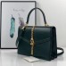 Gucci Sylvie 1969 Calfskin Small Top Handle Green Bag