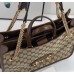 Gucci Horsebit 1955 Medium Tote Bag In Canvas with Brown Trim