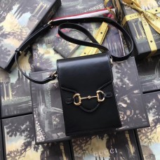 Gucci Horsebit 1955 Mini Bag In Black Calfskin