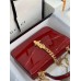 Gucci Sylvie 1969 Patent Mini Top Handle Red Bag