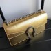 Gucci Dionysus Small Shoulder Bag In Gold Metallic Leather