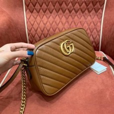 Gucci Brown GG Marmont Small Camera Shoulder Bag