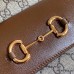 Gucci Horsebit 1955 Small Bag In GG Canvas With Brown Trim