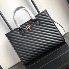 Gucci GG Marmont Medium Tote Bag In Black Matelasse Leather