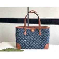 Gucci Ophidia GG Medium Tote In GG Denim