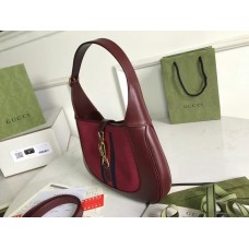 Gucci Jackie 1961 Small Hobo Bag In Red Suede Leather