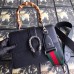 Gucci Black Dionysus Small Bamboo Top Handle Bag