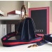 Gucci Navy Stripe Dionysus Small Bamboo Top Handle Bag