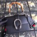 Gucci Black Dionysus Mini Bamboo Top Handle Bag