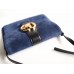 Gucci Blue Suede Arli Medium Shoulder Bag