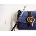 Gucci Blue Suede Arli Medium Shoulder Bag