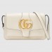 Gucci White Small Arli Leather Shoulder Bag