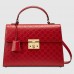 Gucci Red Medium Padlock Signature Top Handle Bag