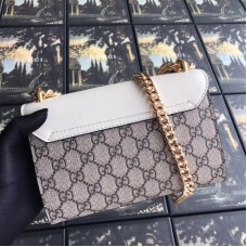 Gucci White Padlock Studded GG Supreme Shoulder Bag