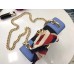 Gucci Blue Leather Sylvie Mini Chain Bag