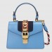 Gucci Blue Leather Sylvie Mini Bag