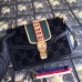 Gucci Black Sylvie GG Velvet Small Shoulder Bag