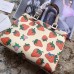 Gucci Zumi Strawberry Print Medium Top Handle Bag