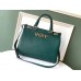 Gucci Zumi Green Grainy Leather Medium Top Handle Bag