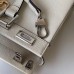Gucci Zumi White Grainy Leather Medium Top Handle Bag
