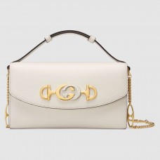 Gucci Zumi Mini Bag In White Smooth Leather