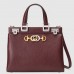 Gucci Zumi Small Top Handle Bag In Bordeaux Grainy Leather