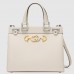 Gucci Zumi Small Top Handle Bag In White Grainy Leather