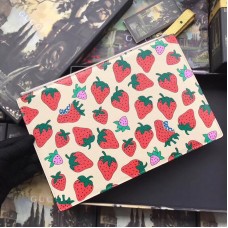 Gucci Zumi Strawberry Print Pouch Bag