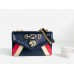 Gucci Blue Rajah Medium Shoulder Stripes Bag