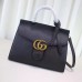 Gucci Black GG Marmont Small Top Handle Bag