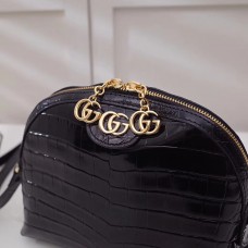 Gucci Black Ophidia Crocodile Small Shoulder Bag