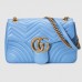 Gucci Blue GG Marmont Medium Matelasse Shoulder Bag