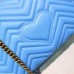 Gucci Blue GG Marmont Medium Matelasse Shoulder Bag