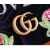 Gucci Black GG Marmont Medium Velvet Should Bag