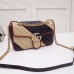 Gucci GG Marmont Small Shoulder Bag In Bicolor Diagonal Leather