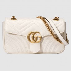 Gucci White GG Marmont Small Matelasse Shoulder Bag