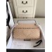 Gucci Raffia GG Marmont Small Shoulder Bag With Cream Snakeskin Trim