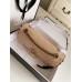 Gucci Raffia GG Marmont Small Shoulder Bag With Cream Snakeskin Trim