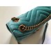 Gucci Green GG Marmont Small Velvet Shoulder Bag