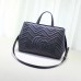 Gucci Black GG Marmont Medium Matelasse Top Handle Bag
