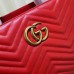 Gucci Red GG Marmont Medium Matelasse Top Handle Bag