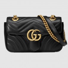 Gucci Black GG Marmont Mini Matelasse Shoulder Bag