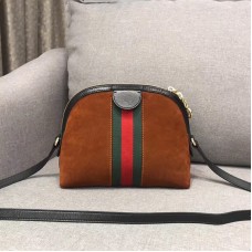 Gucci Brown Ophidia Suede Small Shoulder Bag