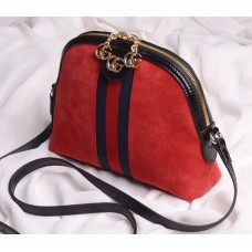 Gucci Red Ophidia Suede Small Shoulder Bag