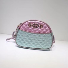 Gucci Pink/Blue Laminated Leather Mini Bag