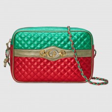 Gucci Green/Red Laminated Small Shoulder Bag