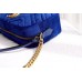 Gucci Blue GG Marmont Velvet Small Shoulder Bag